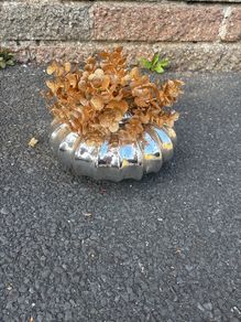 Silver Vase & Faux flowers