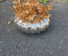 Silver Vase & Faux flowers