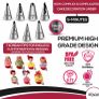200 PCs Cake Decorating Kit with Cake Turntable- Cake Leveler- 55 Numbered Piping Tips & Nozzles with Pattern Chart & E-Book Image 5