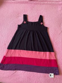 Girl's Pink, Purple & Black Summer Cotton Dress