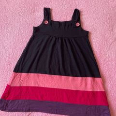 Girl's Pink, Purple & Black Summer Cotton Dress