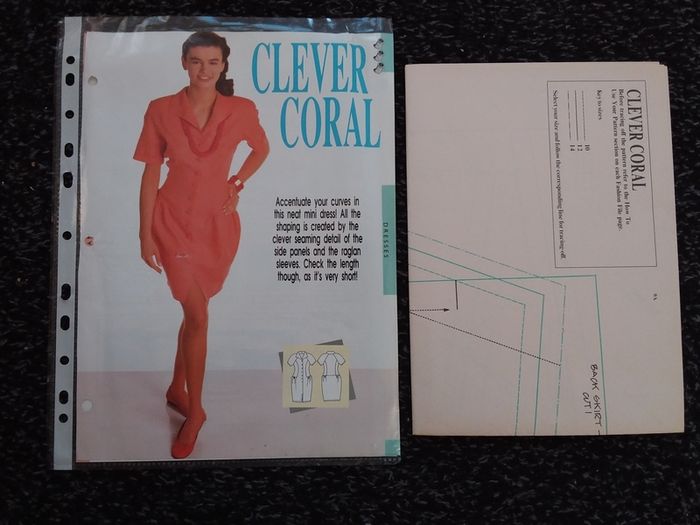 Vintage Clothes Patterns : " Clever Coral " and  " Sea - Urchins " : 1980s - 1990s