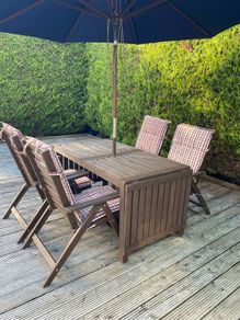 garden table and chairs