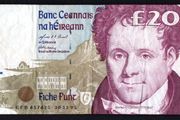 1995 Ireland IR20 Daniel O Connell Banknote Series C. Note issued 30/11/95. Serial number GFB657625
