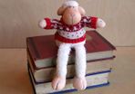 Christmas lamb sits on shelf