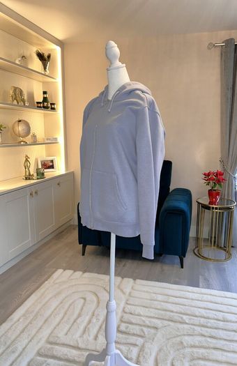 Ladies Grey Zip through Hoodie Size UK Large 14 / EU 42