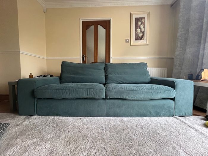 IKEA KIVIK 3 Seater Sofa Blue Teal Corduroy