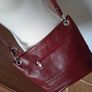 Stunning Designer Laura DiMaggio Maroon Italian Leather Bag Image 4