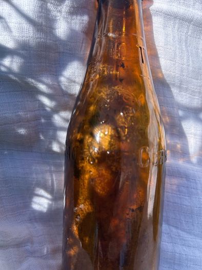 2  Vintage half pint glass Cork Advertising Bottles