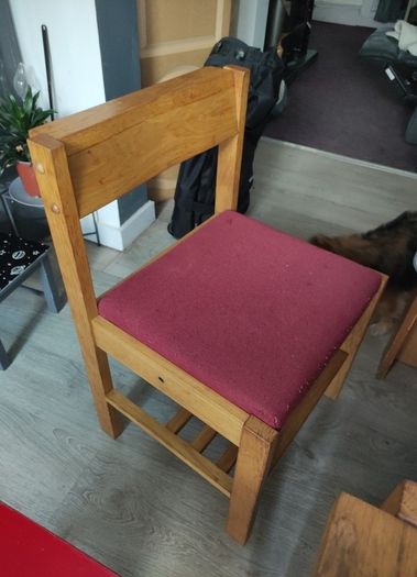 3 solid oak chairs