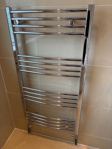 2 towel rads chrome