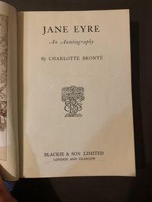 Jane Eyre by Charlotte Bronte late 1800s edition