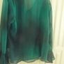 Green sheer blouse with tie-cuff detail Image 4