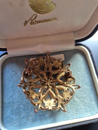 Vintage Brooch. Dominant Blue Theme.