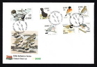 1997 Ireland Eight Definitive Series Birds Stamps An Post First Day Cover (FDC) with Cork Cancel