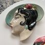 Vintage Ceramic Ladies with Hats Wall Ceramics Image 3