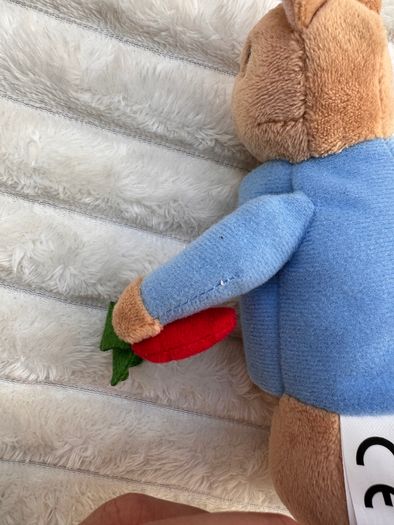 The World Of Beatrix Potter Soft Plush Bunny Peter Rabbit with Carrot approx. 15 cm. Used Please see photos