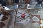 Vintage Large Geometric Glass &amp; Silver Metal Star Tealight Candle Holder Postage available or Collection
