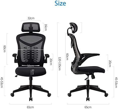 Ergonomic Office Chair Computer Chair with Adjustable Headrest/Lumbar Support, High Back 3D Armrests Home Mesh Chair (Black)