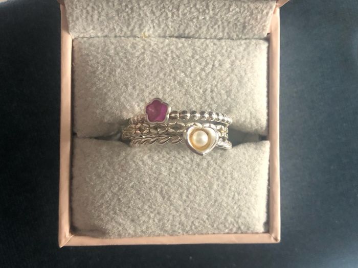 Sterling silver HHN designer pearl ring