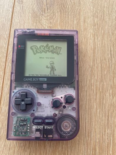 Nintendo Gameboy Pocket MGB-001 Clear Purple Boxed, Manual and Bomber Man + Other Games
