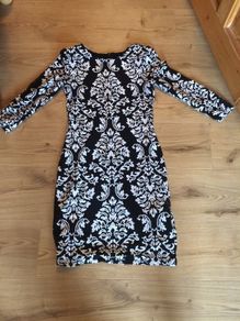 Ladies bodycon black & white sequins dress