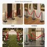 Stanchion Post, 6 Pcs Crowd Control Barrier with 4 Red Velvet Ropes, 5 ft Stainless Steel Black Stanchion Post Queue with Sand Injection Hollow Base for Theater, Party, Wedding, Exhibition Image 4