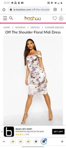 BNWT Boohoo Bridgie off the shoulder floral midi dress size UK10 EU 38 Postage included
