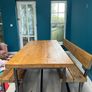 Industrial Style Reclaimed Wood Dining Table Image 4