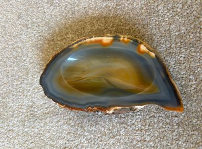 Vintage Polished Agate Ashtray