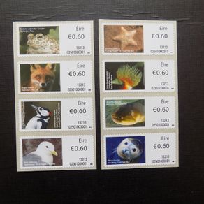 Ireland 2013.Stamps from Roll.8 x 60c stamps.Irish Animals and Marine Life.MNH.