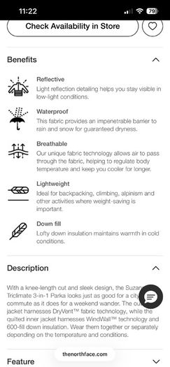Northface Suzanne 2 in one Jacket
