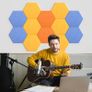 NEW SALE | 12 Pcs Self-Adhesive Acoustic Absorption Panels, High Density 12" X 10" X 0.4" Soundproof Acoustic Panel, Hexagon Sound Absorbing Panels for Recording Studio & Home & Offices Image 3