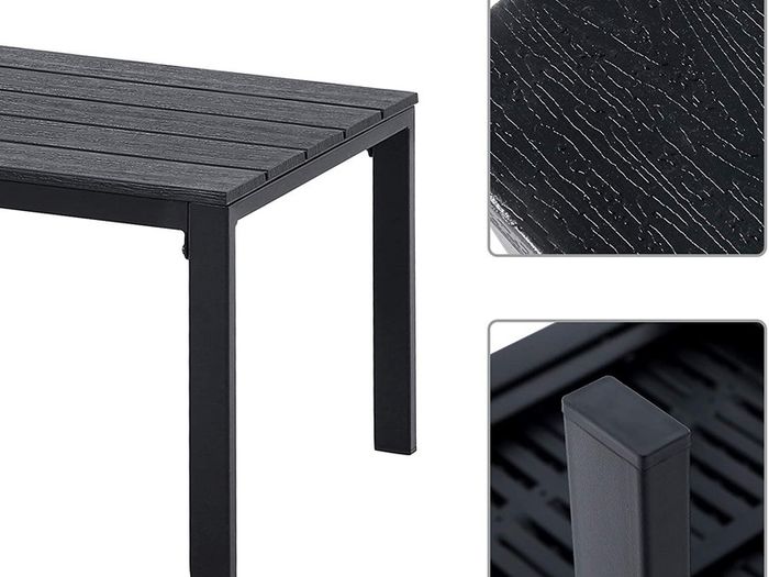 Set of 3 Garden Furniture 2 Chairs 1 Garden Table 2 Removable Cushions for Patio Garden Balcony Iron
