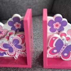 Pink butterfly bookstands//bookends