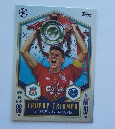 Steven Gerard - Trophy Triumph / Liverpool #434 Topps Match Attax 24/25