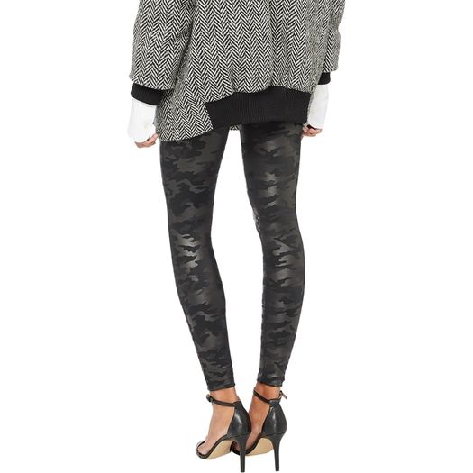 Spanx Camouflage Faux Leather Leggins Size Large