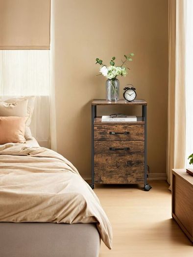 Industrial Mobile Filing Cabinet with Drawers & Hanging File