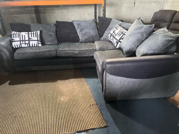 black/grey corner sofa couch