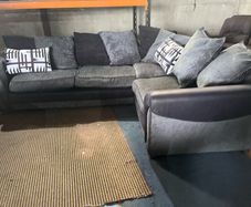 black/grey corner sofa couch