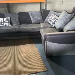black/grey corner sofa couch
