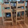 2 Rustic Pine Square Seat High Stools - great condition Image 4