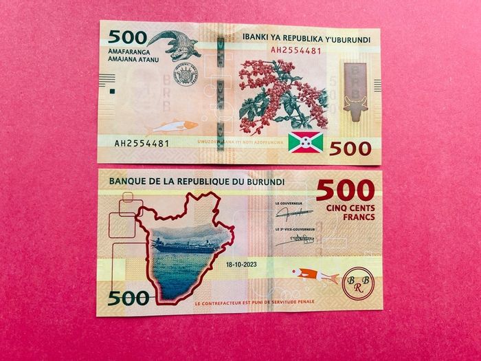 Burundi  500 Francs  2023. Pick  50c. ( Uncirculated )