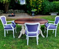 Kitchen table, chairs and bench