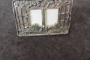 Silver Scenes Double Photo Frame with Open Windows  Flowers with Engraved Poem Silver Plated Photo Frame 1987