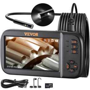 Triple Lens Endoscope Camera, 4.5" IPS Screen Borescope Inspection Camera with 1080P Lens, Semi-rigid Snake Cable, 8 Lights, 2860 mAh Battery, Waterproof Endoscope for Auto, Wall, Drain