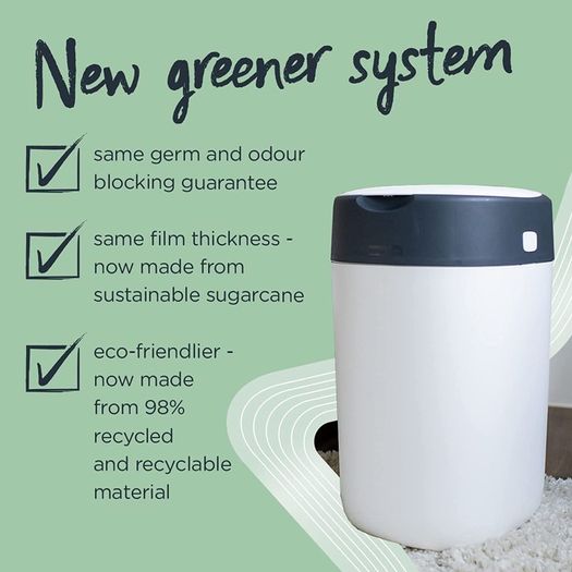 Twist and Click Advanced Nappy Bin Refill Cassettes, Sustainably Sourced Antibacterial GREENFILM, Pack of 6