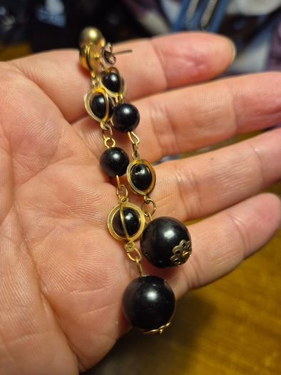 Vintage Black Long Earrings