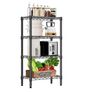 1000 lbs 4 Tier Shelf Metal Storage Shelves Wire Rack Closet Organizers with PP Board for Garage Kitchen Bathroom Laundry Black 30 x 55 x 100.3 cm Image 2