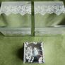 Trinket Jewellery Box Mirrored Glass White Lace Floral Pattern (30 Each) Image 8